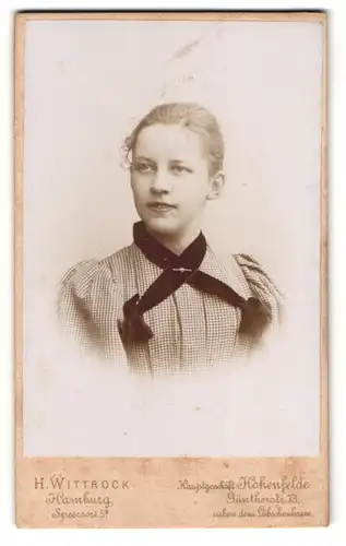 Fotografie H. Wittrock, Hamburg, Speersort 5, Portrait Ella Michelsen 1886