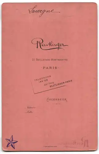 Fotografie Reutlinger, Paris, Schauspielerin  Lavergne  mit Halskette, Belle Époque