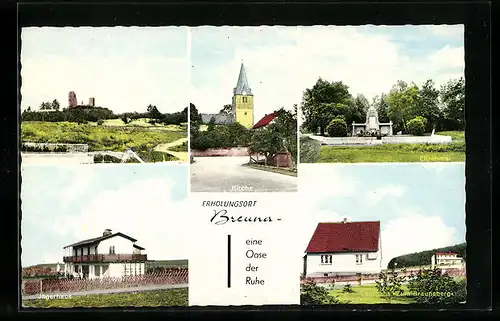 AK Breuna, Jägerhaus, Gasthaus Braunsberge, Ehrenmal