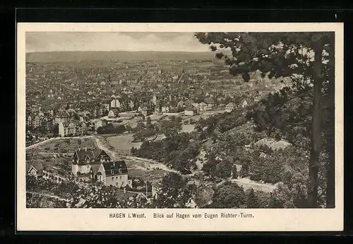AK Hagen i. W., Ortsansicht vom Eugen Richter-Turm