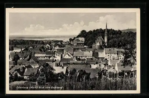 AK Oderberg /Mark, Blick vom Gaisberg mit Kirche