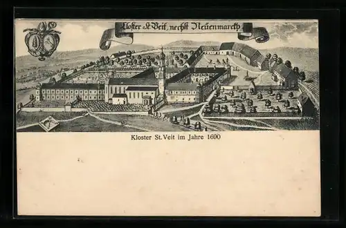 Künstler-AK Neuenmarkt, Kloster St. Veit im Jahre 1690