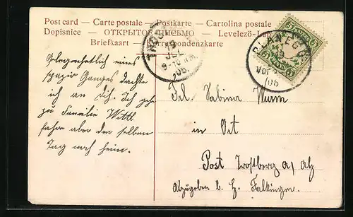 AK Maria Eich b. Planegg, Ortspartie mit Kirche