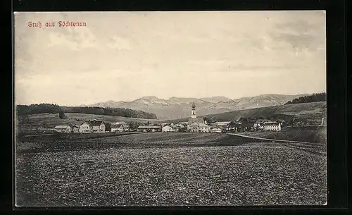 AK Söchtenau, Ortspartie mit Kirche