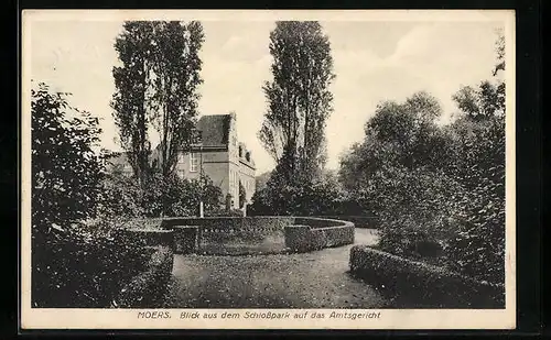 AK Moers, Blick aus dem Schlosspark auf das Amtsgericht