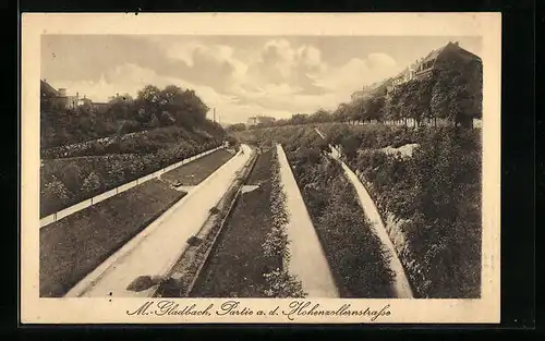 AK Mönchengladbach, Partie a. d. Hohenzollernstrasse