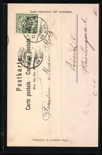 Lithographie Wengibad, Kurhaus mit Parkanlagen