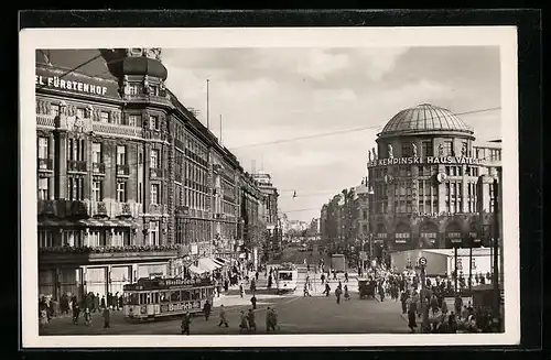 AK Berlin, Potsdamer Platz mit Saarlandstrasse, Strassenbahn