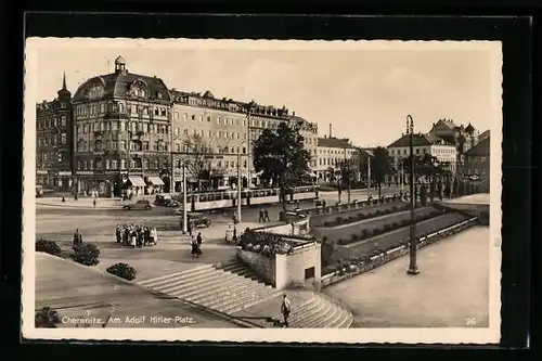 AK Chemnitz, Platz, Strassenbahn