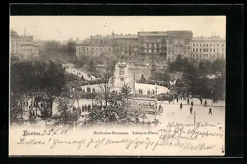 AK Berlin, Lützow-Platz, Herkules-Brunnen und Strassenbahn