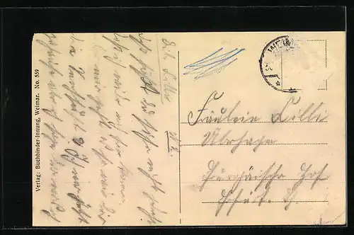 AK Weimar, Ortsansicht vom Bahnhof aus, mit Strassenbahn