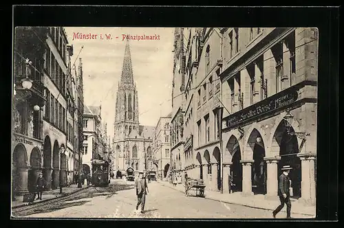 AK Münster i. W., Strasse am Prinzipalmarkt