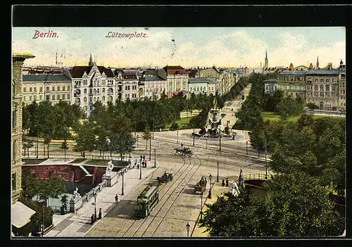 AK Berlin-Tiergarten, Lützowplatz mit Strassenbahn