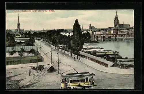 AK Frankfurt / Main, Ortsansicht mit Strassenbahn
