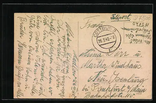 AK Cottbus, Spremberger Strasse mit Strassenbahnen