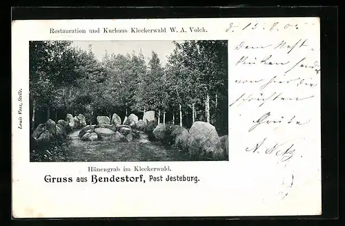 AK Bendestorf, Gesteinsformation Hünengrab im Kleckerwald