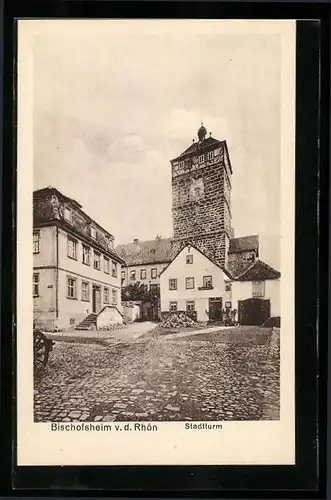 AK Bischofsheim v. d. Rhön, Blick auf den Stadtturm