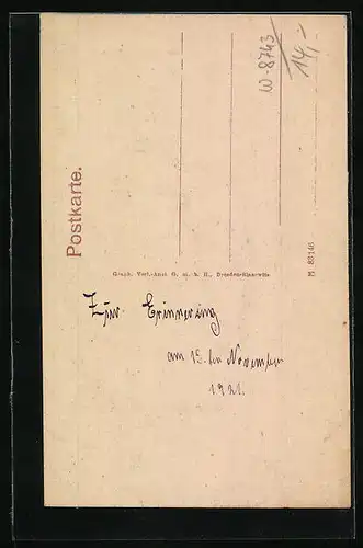 AK Bischofsheim v. d. Rhön, Partie an der Schulgasse mit altem Stadtturm