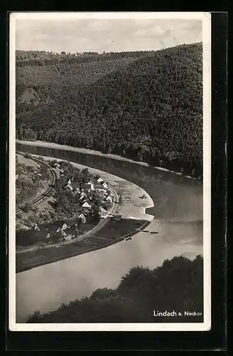 AK Lindach / Neckar, Ortspanorama aus der Luft gesehen