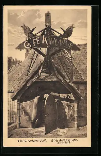 AK Bad Harzburg, Cafe Winuwuk in d. Elfenecke