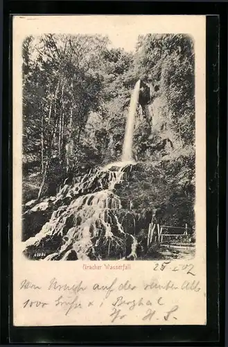 Relief-AK Urach, Blick auf den Uracher Wasserfall