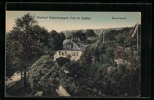 AK St. Egidien, Gasthof Kuhschnappel und Konzertgarten