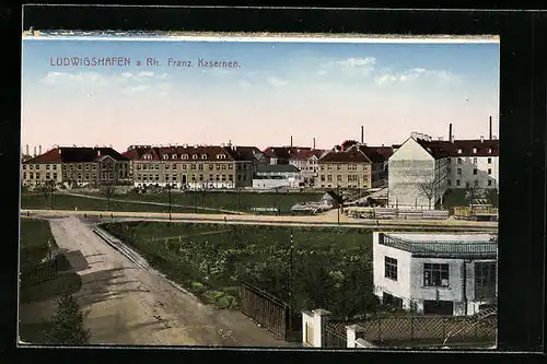 AK Ludwigshafen a. Rh., Franz. Kasernen