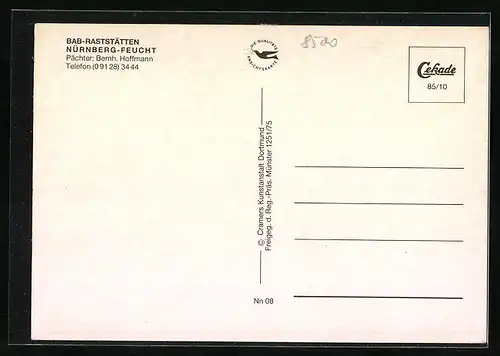 AK BAB-Raststätten Nürnberg-Feucht