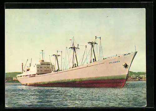 AK Handelsschiff Polanica auf Reede