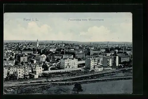AK Forst i. L., Panorama vom Wasserturm