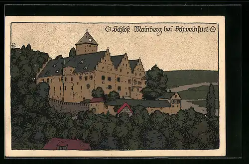 Steindruck-AK Schweinfurt, Schloss Mainberg