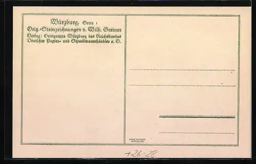 Steindruck-AK Würzburg, Am Holztor