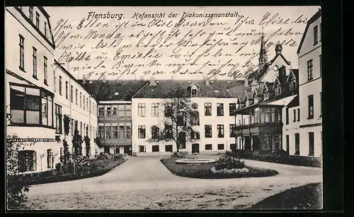 AK Flensburg, Hofansicht der Diakonissenanstalt