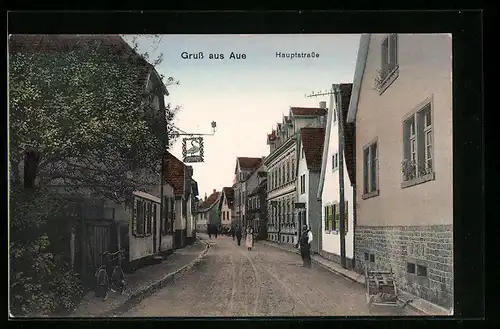 AK Durlach-Aue, Partie in der Hauptstrasse, jetzt Westmarkstrasse