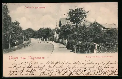 AK Lägerdorf, Breitenburgerstrasse im Sonnenlicht