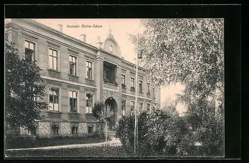 AK Dippoldiswalde, Deutsche Müller-Schule, am Eingang