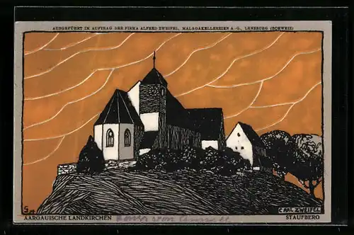 Künstler-AK sign. Carl Zweifel: Staufen, Blick zur Staufbergkirche