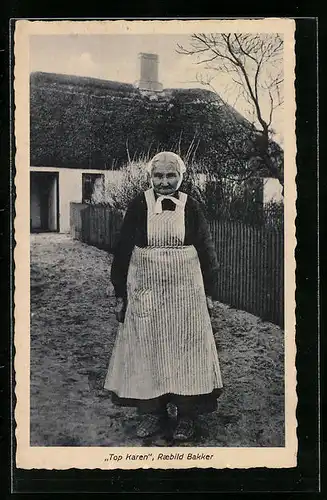 AK Rebild Bakker, Top Karen, Alte Frau mit Schürze
