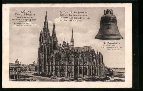 AK Köln, Dom, St. Peterglocke