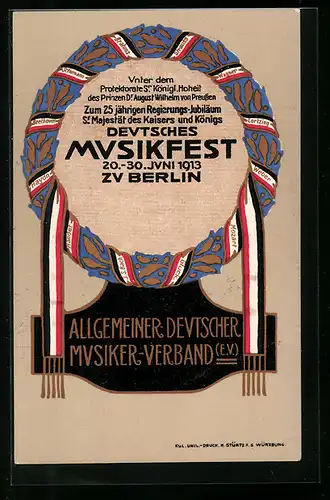 AK Berlin, Deutsches Musikfest 1913, Allg. Deutscher Musikerverband