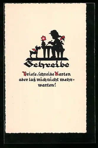 AK Schreibe Briefe, schreibe Karten aber lass mich nicht mehr warten!, Schreibfaul