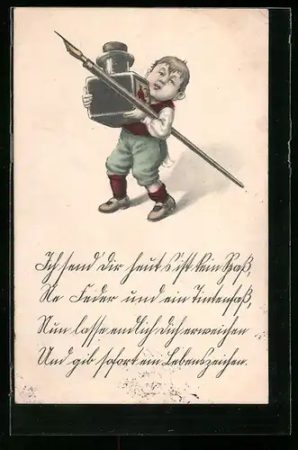 Künstler-AK Ein Tintenfass für den Schreibfaulen