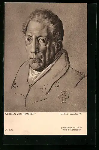 AK Wilhelm von Humboldt, Portrait in Uniform mit Eisernem Kreuz