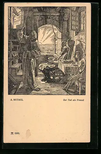 Künstler-AK Der Tod als Freund von A. Rethel