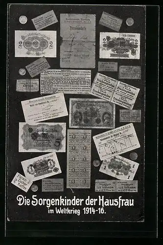 AK Sorgenkinder der Hausfrau, Bezugsscheine und Lebensmittelkarten