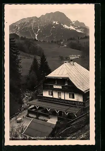 AK Hintergern, Alpengaststätte Theresienklause mit Veranda
