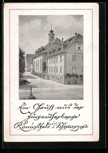 AK Königsfeld, Jugendherberge mit Brunnen