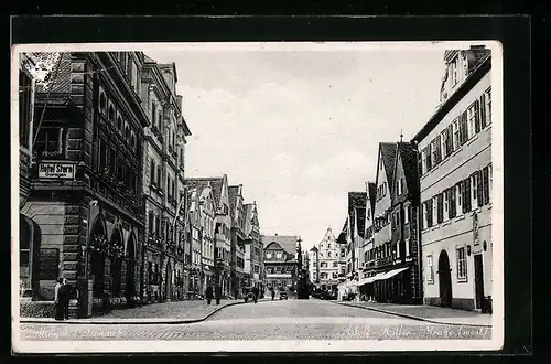 AK Dillingen /Donau, Adolf-Hilter-Strasse mit Hotel Stern