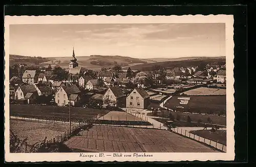 AK Kierspe i. W., Blick vom Pfarrhaus auf den Ort mit Kirche