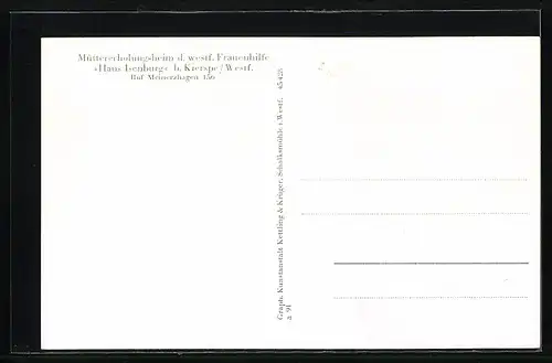 AK Kierspe /Westf., Müttererholungsheim der westf. Frauenhilfe, Haus Isenburg, Turmzimmer, Innenansicht